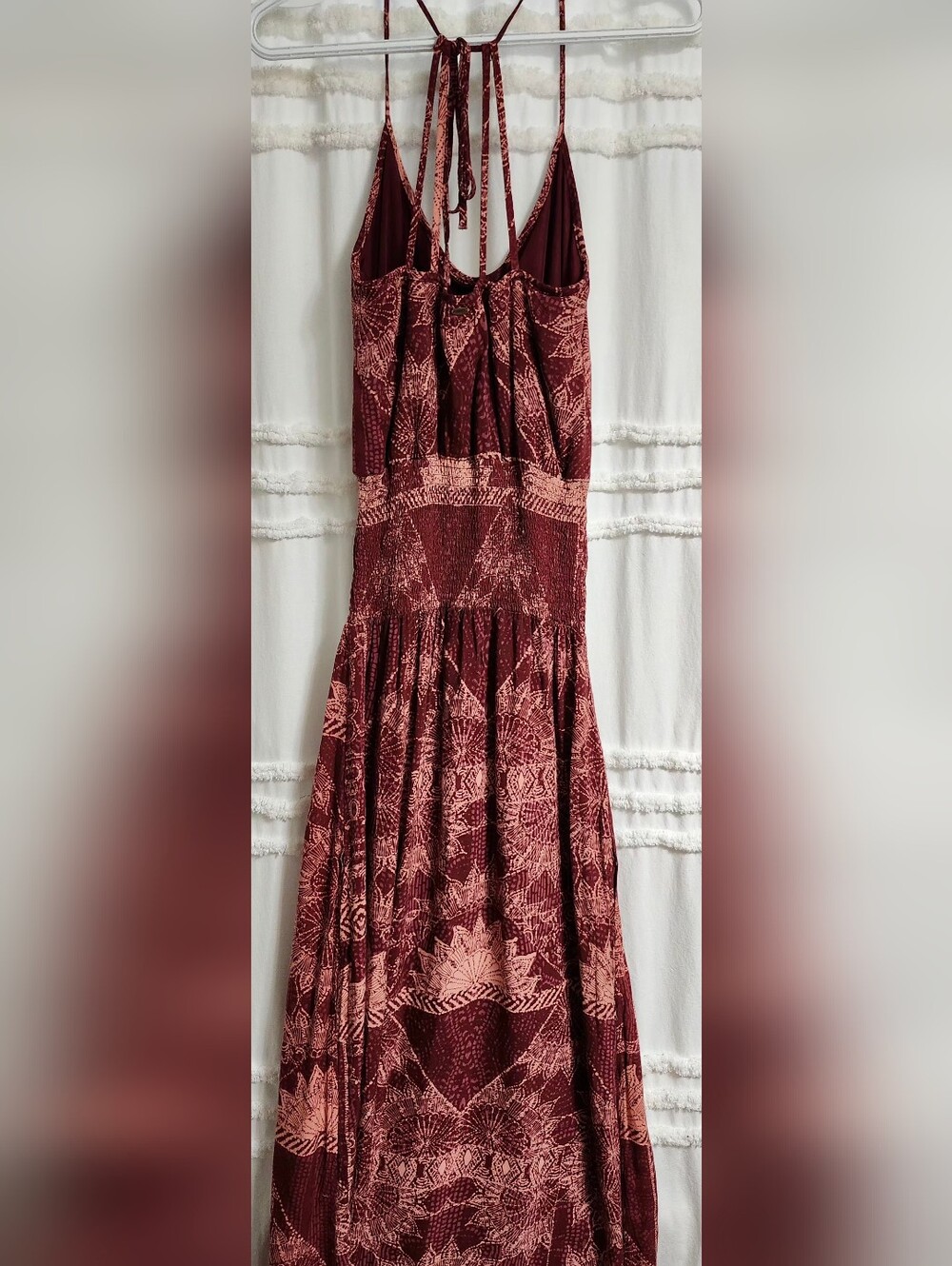 O'Neill Burgundy and Blush Printed Maxi Dress.